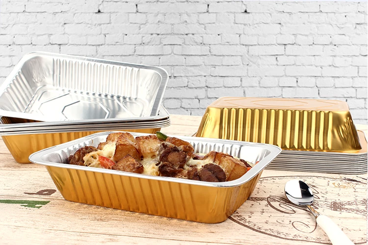 1050ml Ecofriendly Aluminium Foil To Go Food Container Disposable With