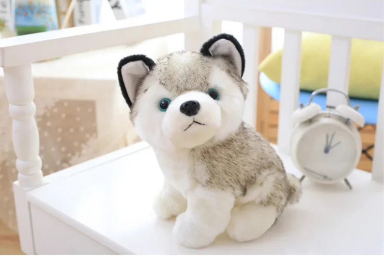 Husky Dog Plush Toys Display In Car 