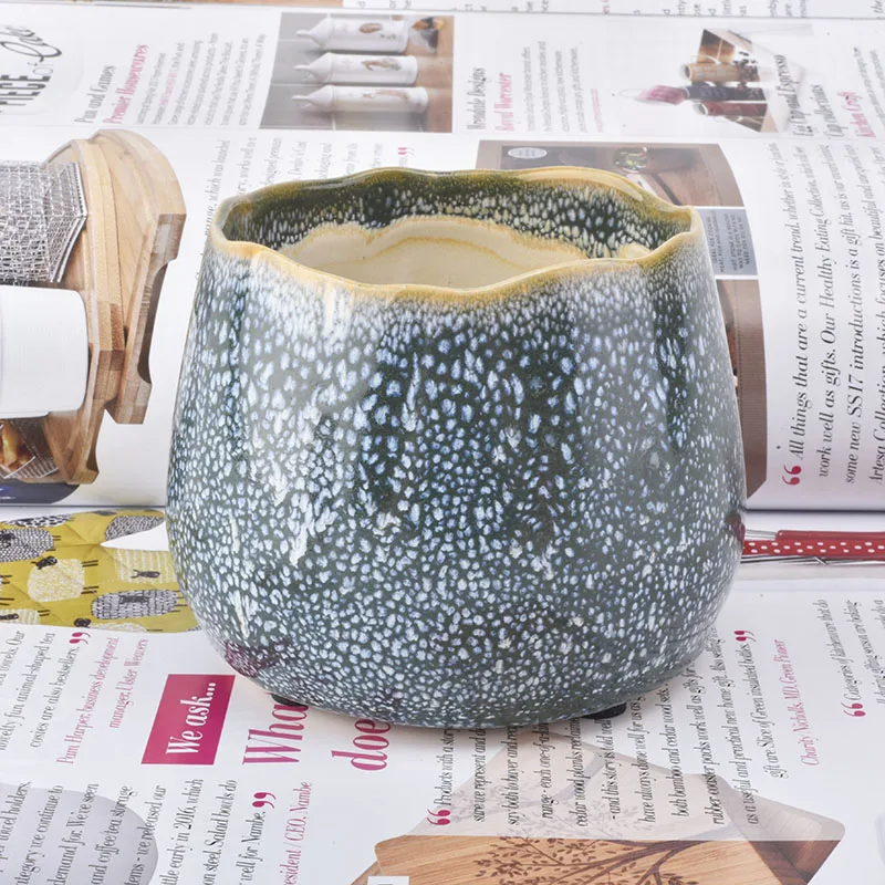 Wave ceramic candle holder glossy candle vessel wedding decor wholesale