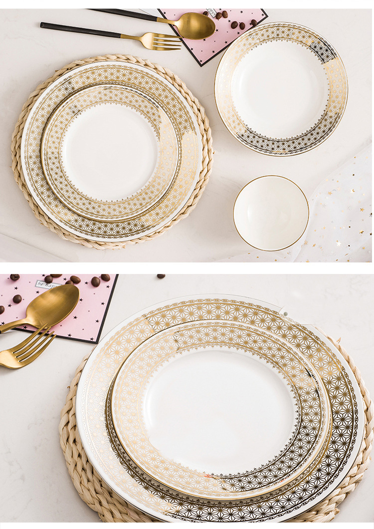 Royal Ceramic Dinner Set 4pcs Porcelain Gold Dinnerware Set /gold Plate