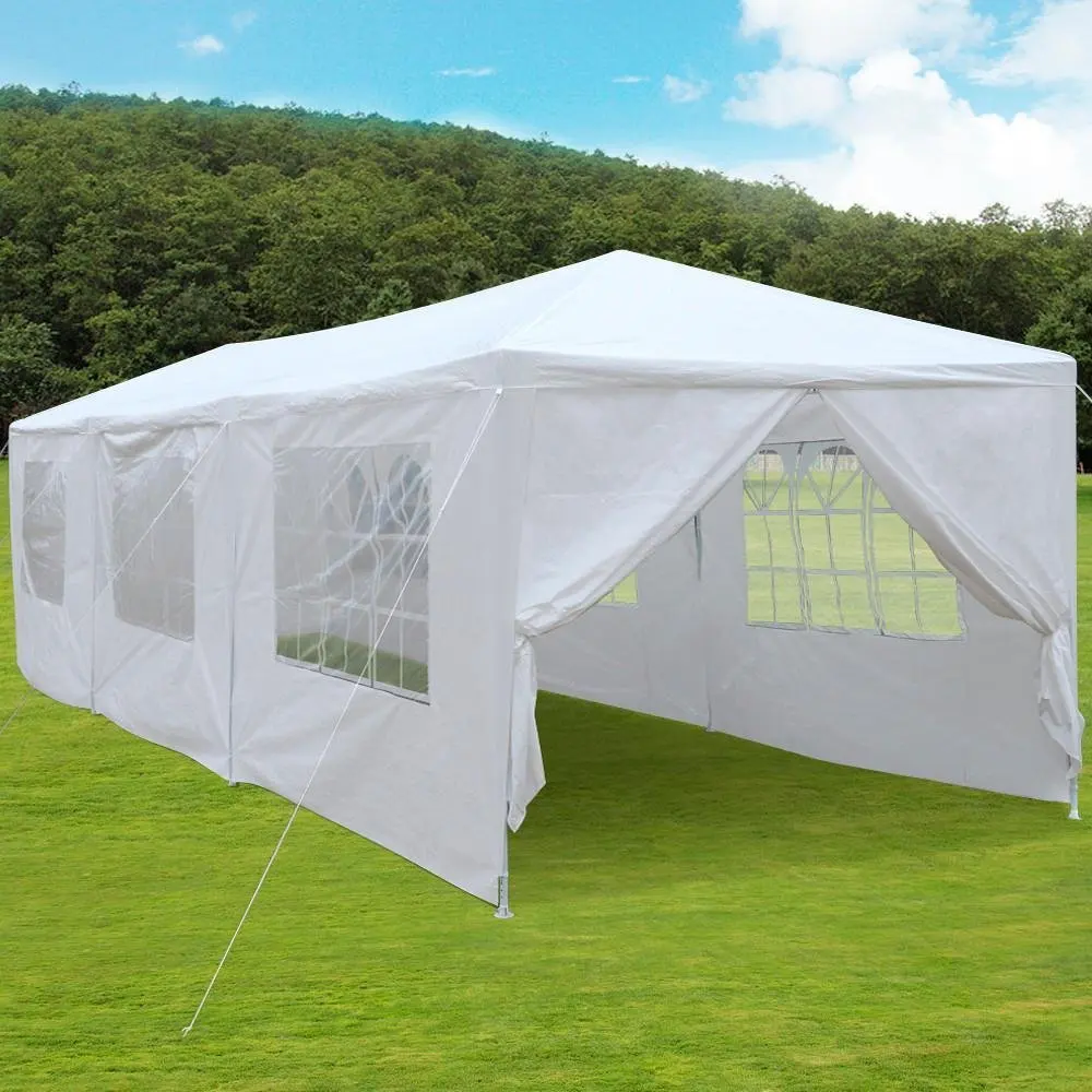 Yaheetech Large Heavy Duty Party Tent 10x30ft for Outdoor Wedding Event Dancing Party Gazebo Canopy with 8 Pcs Removable Side-Walls & 2 Zip Door White