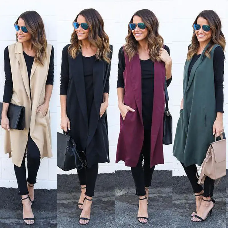 sleeveless long cardigan sweater