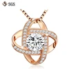 925 silver jewelry Rose Gold Plated Custom Shape Design knot necklace