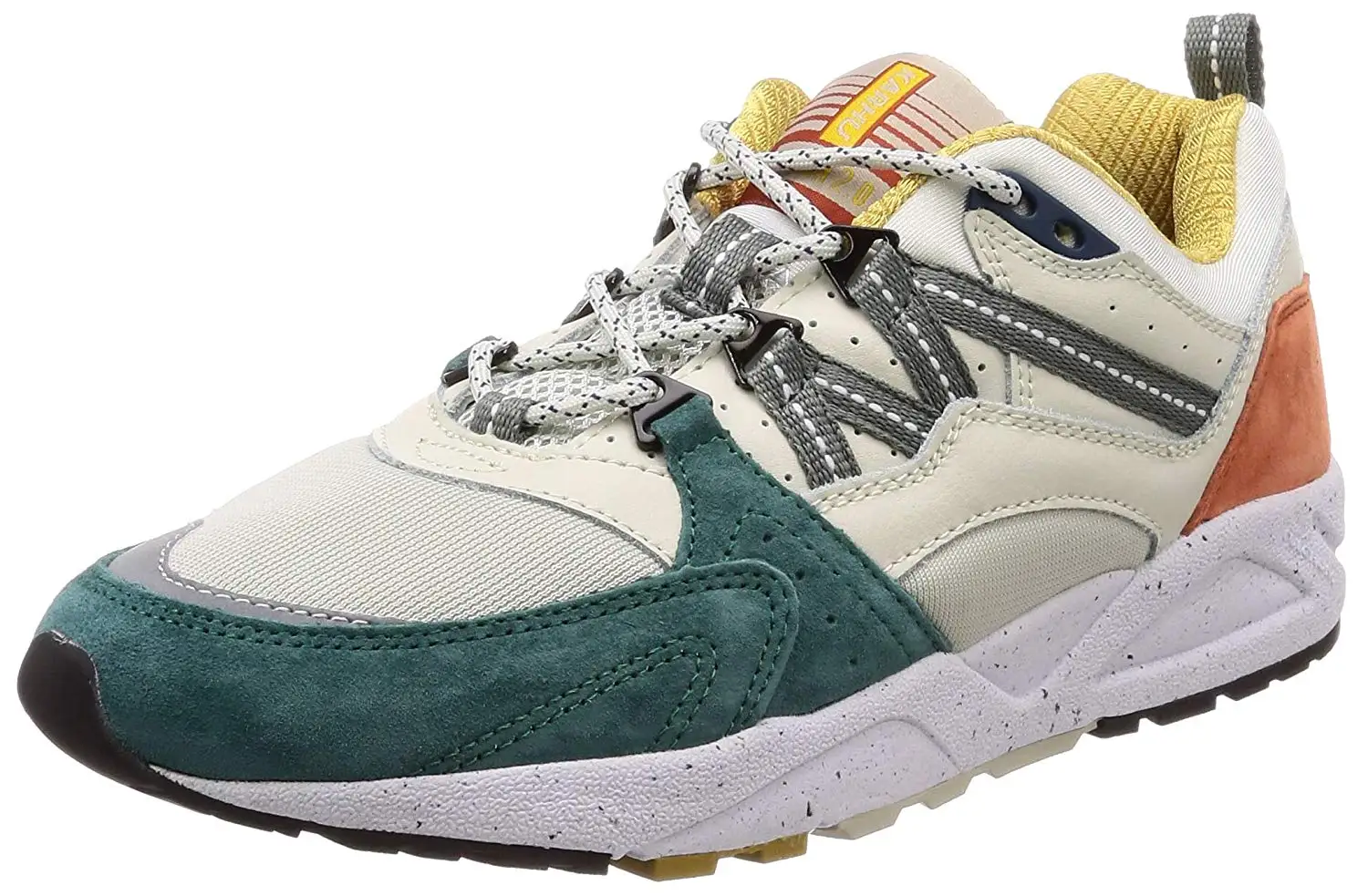Karhu Men's Fusion 2.0 Beige, Teal and Rust Leather and Nylon Sneaker