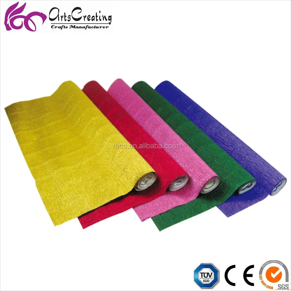 Metallic Flower Wrapping Crepe Paper /aluminum Foil Crepe Paper Roll