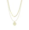 Eico wholesale Gold Filled Engraved Queen Coin Multi Layered Chunky Chain Necklace For Women With Natural star Jewelry
