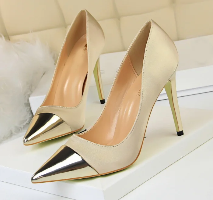 Up-1478r Simple Korean Party 10cm Thin High Heel Shoes - Buy Korean ...