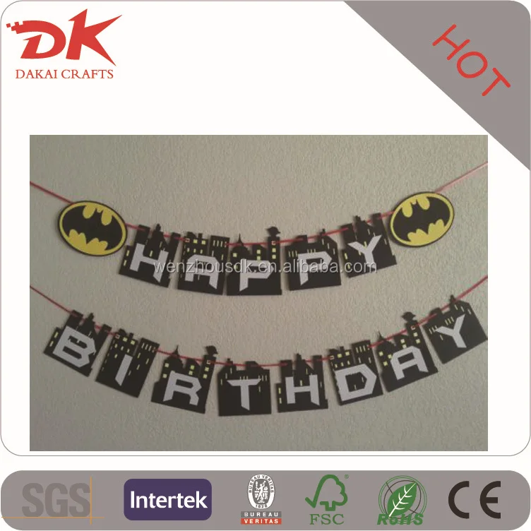 Custom Printing Paper Party Flag Banner Maker For Birthday Wedding