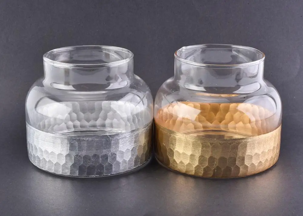Silver dipped candle jar glass home decoration wholesale