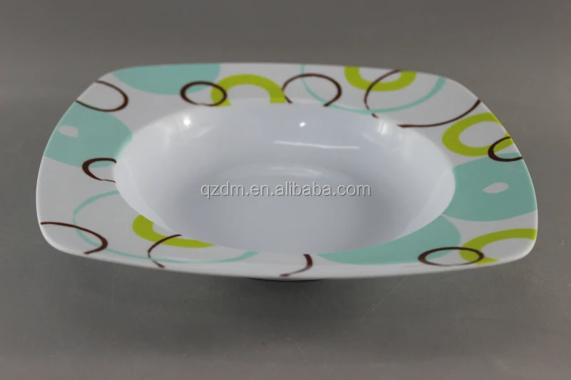 Square Melamine Soup plate Picnic Deep Dishes