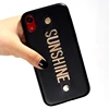 Real Leather Gold Metal Luxury Bold Positive Text Phone Case Cover For iPhone 6 6S XS Max XR 7 7Plus 8 8Plus 5 X