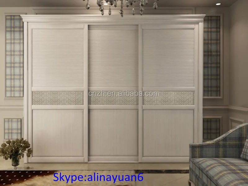 Simple White Shutter Slidingbuiltin Bedroom Wardrobe Sets,Bedroom
