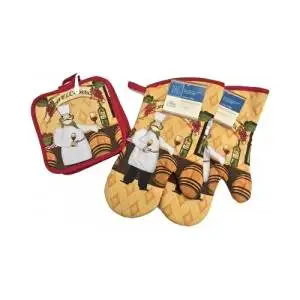 Grill Pot Holder Set Kitchen Oven Mitt Pot Holder Set Decorative Kitchen Linens Grill Oven Mitt & Pot Holders Oven Mitt Pot Holder Pack of 4 Oven Mitts & Pot Holders Kitchen Cooking & Baking Supplies (2 Pot Holders & 2 Oven Mitts)