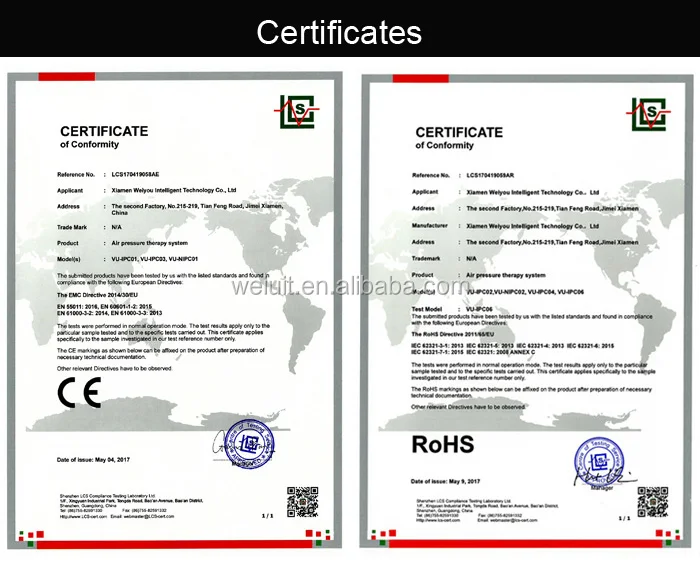 CE RoHS certificate