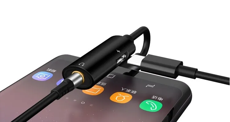14Type C to C to DC 3.5 aux headset audio cable adapter