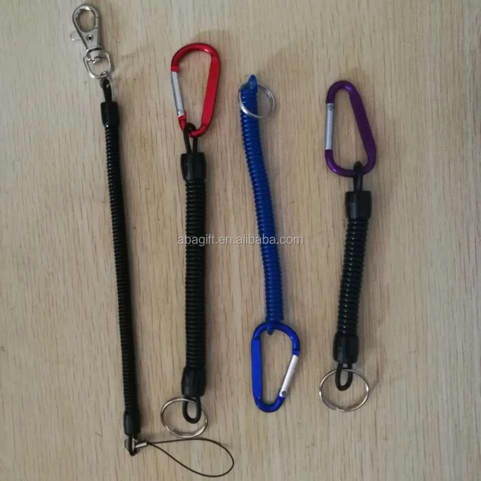 Plastic Elastic Coiled Spring Lanyard With Hook - Buy Elastic Coiled ...