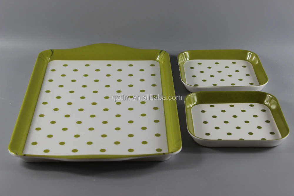Korea Melamine Tray Sets For Sale(Cute Dot Printing)