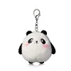 10cm Lovely Customized Plush Panda Wild Animal Keychain Toy With Metal Key Ring