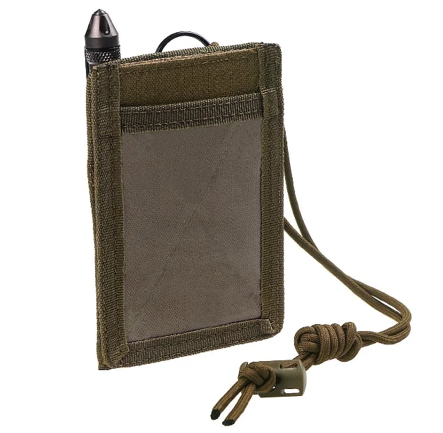 Black Tactical Id Card Holder Hook & Loop Patch Badge Holder Key Ring