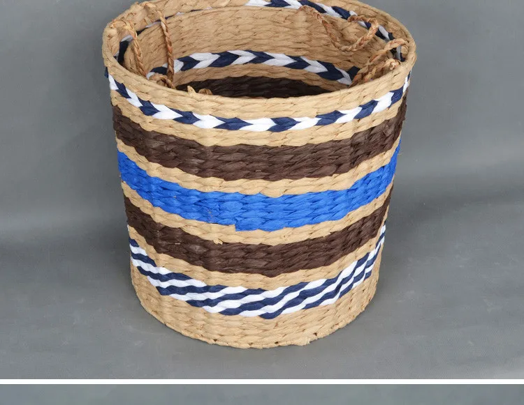 Woven Handcraft Paper Rope Laundry Hamper Storage Basket