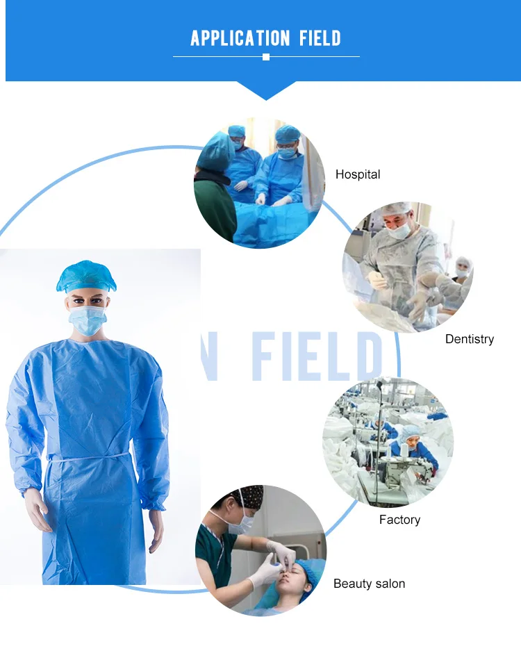 Surgical Gown Non Woven Disposable Sterile Gown SMS Surgical Gown