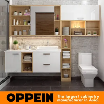 Oppein Modern Wall Mounted Laminate Door Sink Bathroom Side