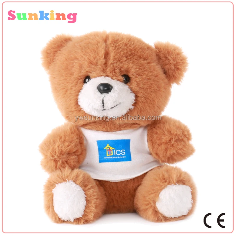 small teddy bear with custom shirt