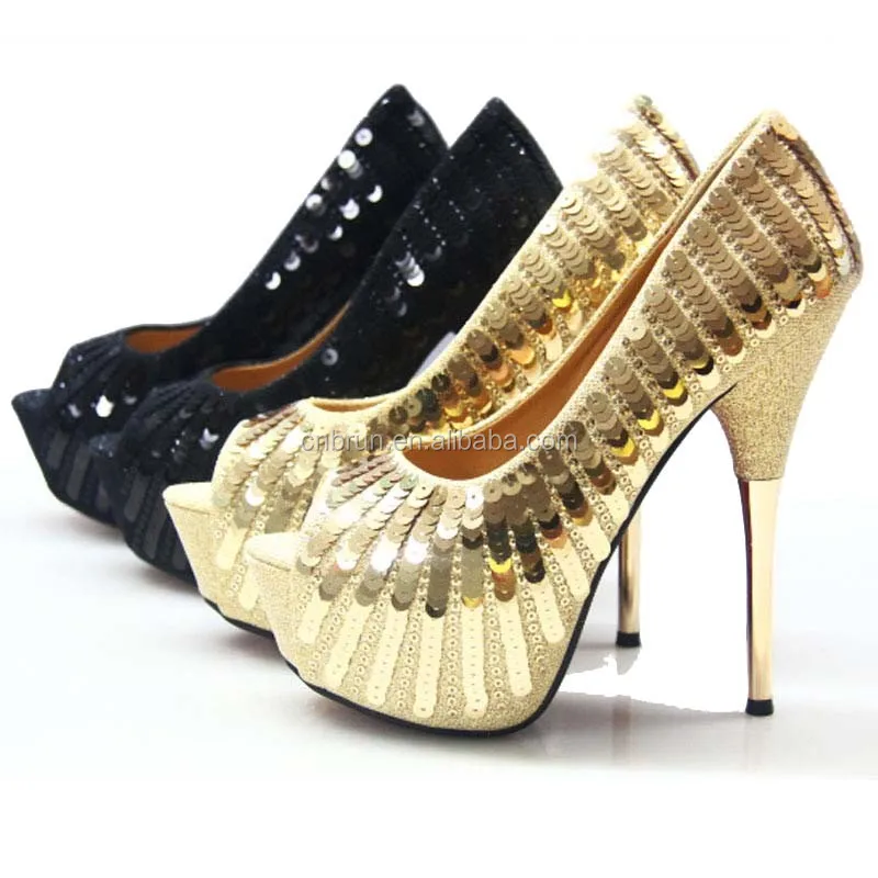 gold high heels open toe
