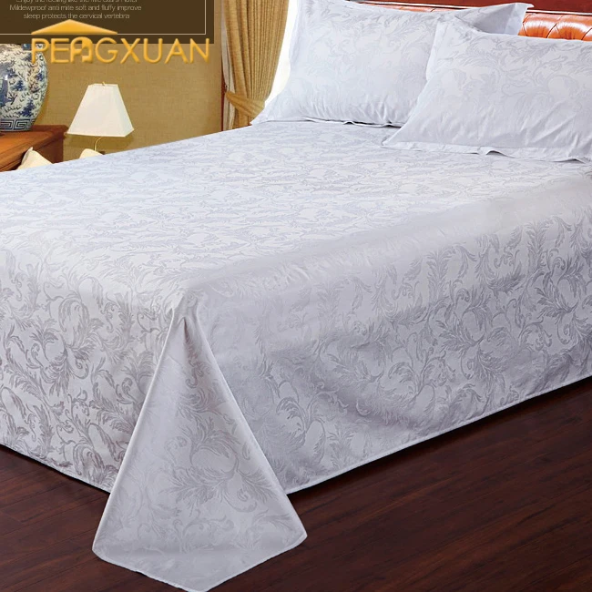 High Quality Lovely Style 100 Cotton White Satin Plain Embroidery Bed