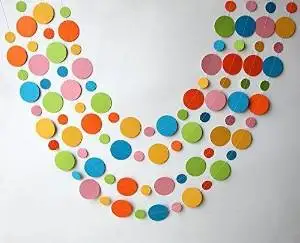 Paper garland, Multicolored circles garland, Easter garland, Birthday decorations, Birthday party garland, Nursery decor, Beach party