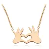 Personalized Minimalist Hands and Heart necklaces Jewelry Dainty Propose Holding Hands heart gesture Necklace