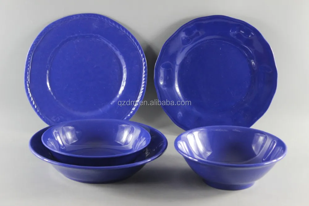 Blue Melamine Dinner Set/Blue Plastic Tableware Set