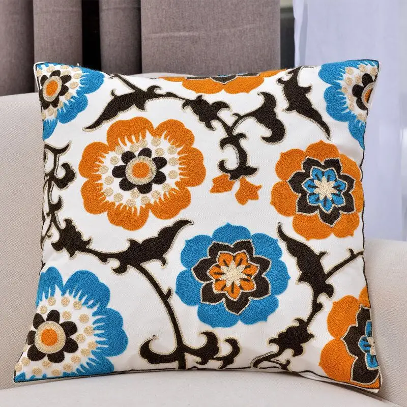 Indian Handmade Cushion Pillow Cover Vintage Round Zari Work Decorative 16X16"