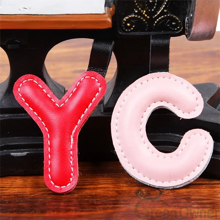 Leather Letter Az Custom Logo Can Deboss On Keychain M Y C X Letter