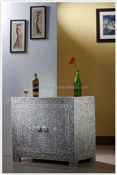Indian Moroccan Style E Mother Of Pearl Inlay Chest Sideboard