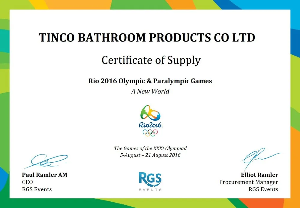 Certificate_Rio Olympic 2016