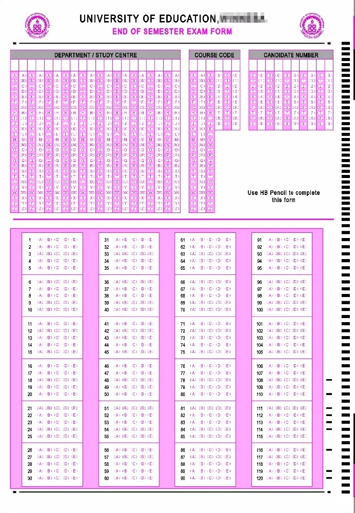 answer sheet 