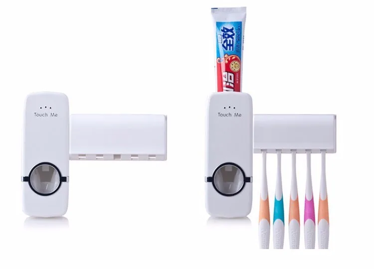 Distributeur de dentifrice 5 Porte-brosse Ã  dents Set Wall Mount Stand Brosse Ã  dents famille Sets Fashion Salle de bains
