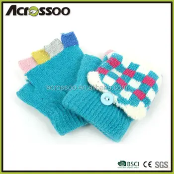 half finger knit gloves