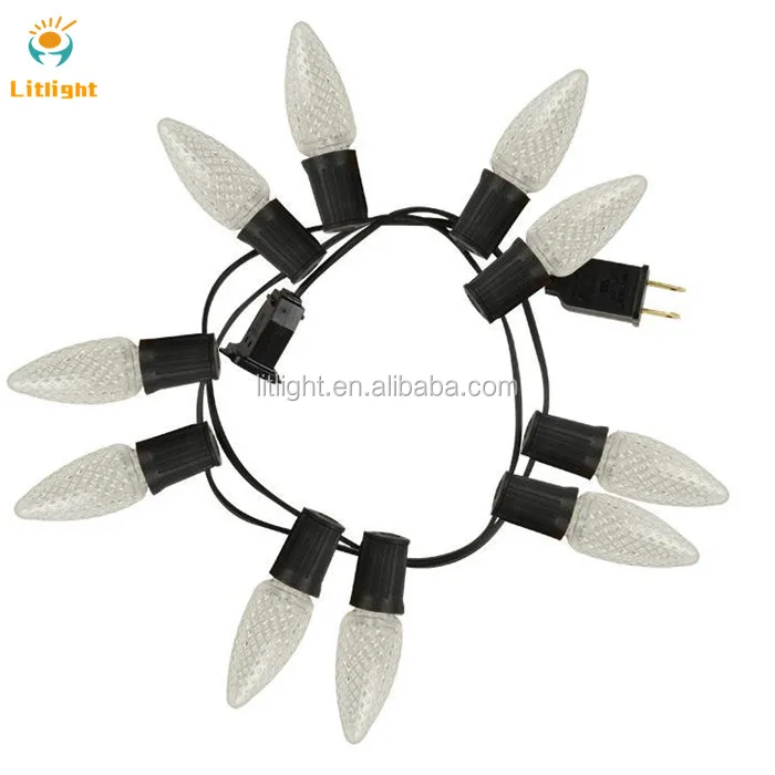 C9 Multicolor 120v 2mteters Led Christmas Lights,E17 13 Leds Strawberry