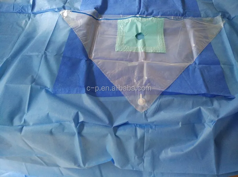 Knee Arthroscopy Surgical Drapes With Medical Tube Holders And Pouch