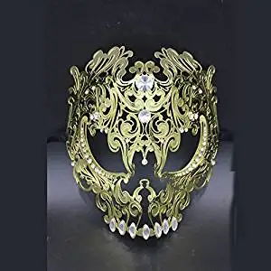 Silver Gold Metal Laser Cut Skull Venetian Masquerade Halloween Men Women Mask