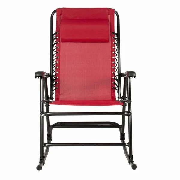 Patio Al Aire Libre Reclinable Silla Mecedora Plegable De Jardín