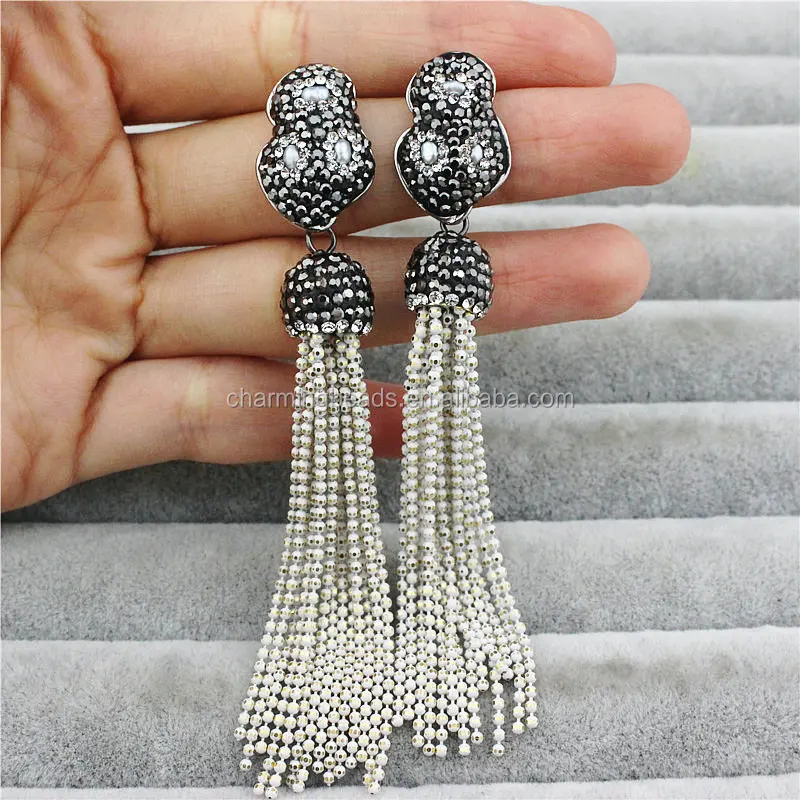 CH-MAE0137 Wholesale pave diamond jewelry stone earring,fashion silver plated rhinestone agate earring,hot sale charms earrings