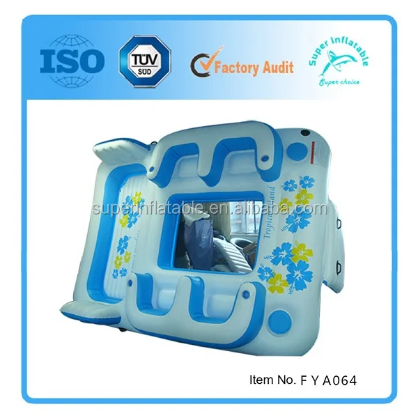 Inflatable Raft Pool Ocean Lake 6 Person People Tropical Tahiti ...