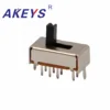 SS-23D07 2P3T Double pole three throw 3 position slide switch 8 solder lug pin DIP type with 2 fixed pin
