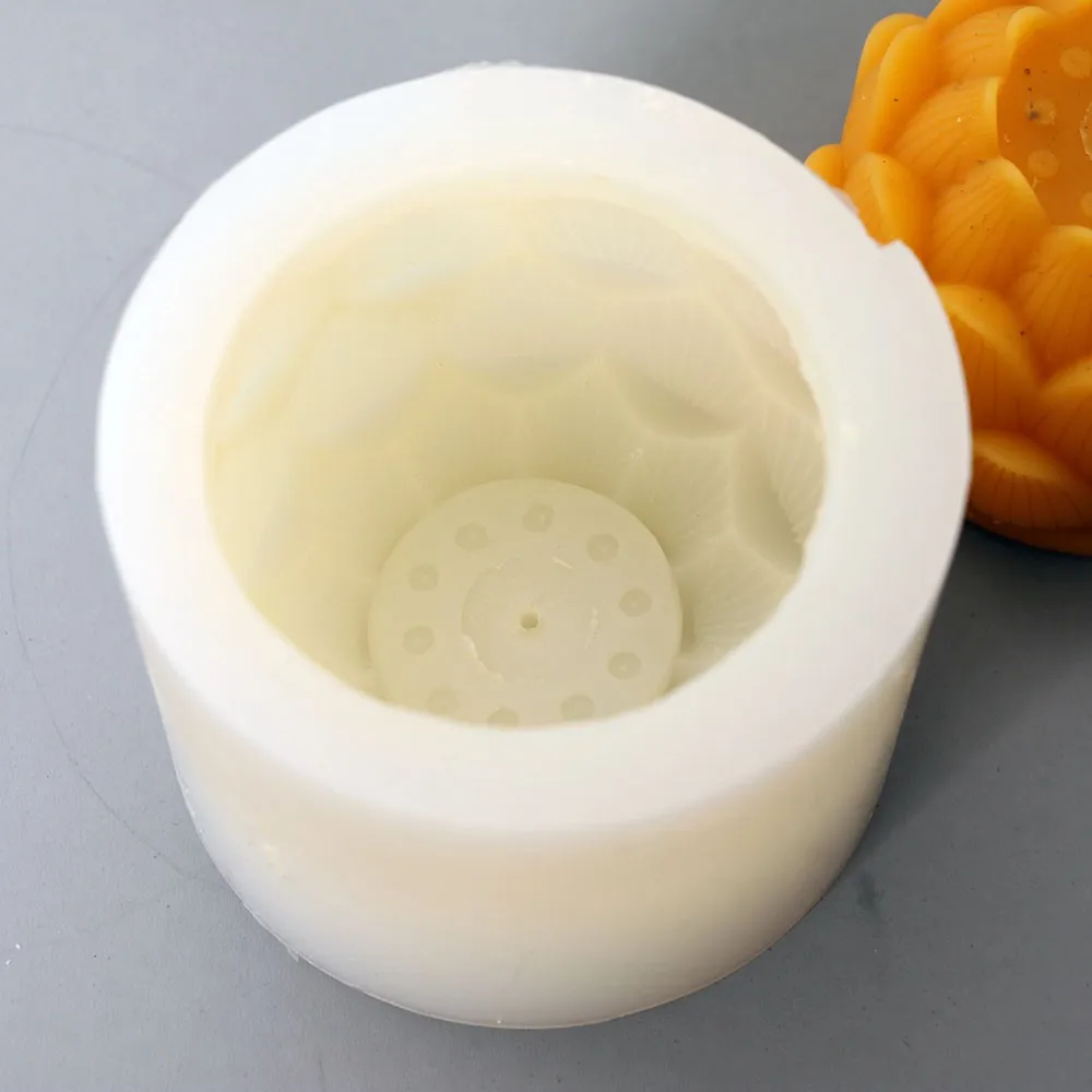 莲花硅胶蜡烛模具蜂蜡模具芳香疗法石蜡硅胶模具