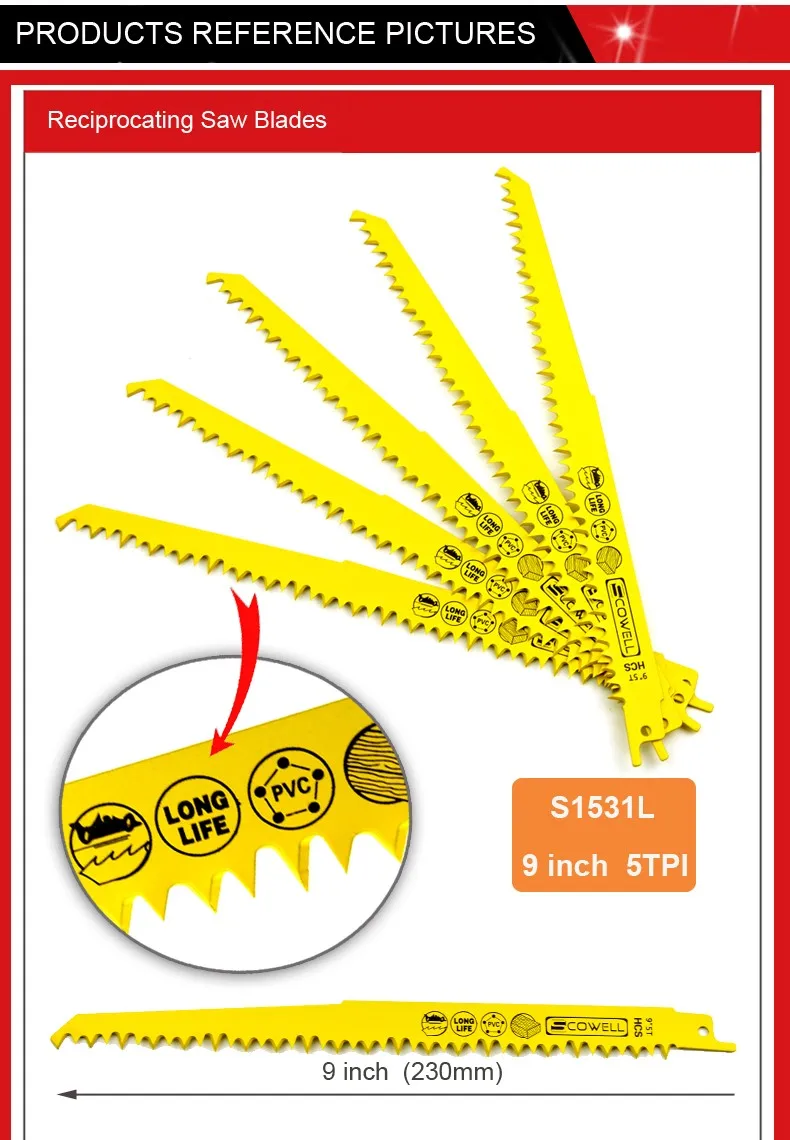Lot De 5 Lames De Scie Alternative HCS 6TPI Pour Parkside 4 En 1 - Longueur 150 Mm - Pour Couper Bois, Plastique, MDF - 7