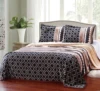 2019 Luxury wholesale super soft printed flannel blanket binding with border 3pcs set