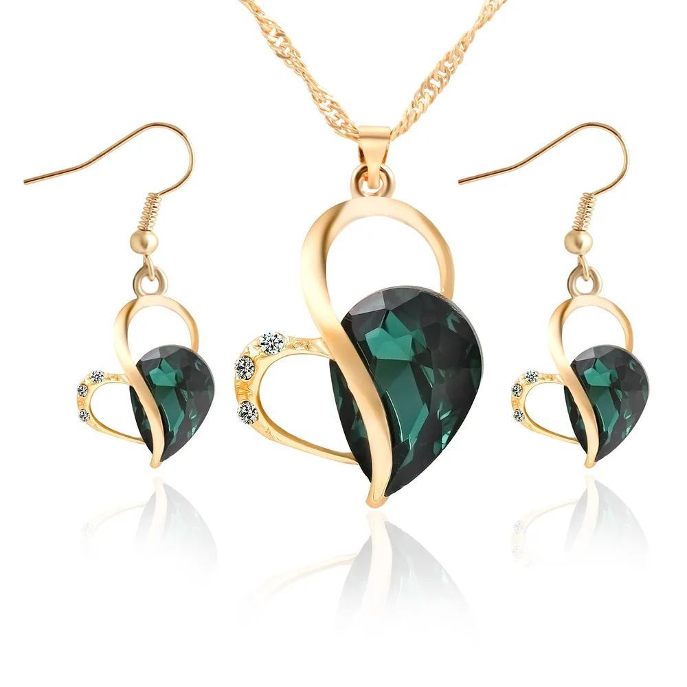 2019 Necklace Jewelry Set Cheap Wholesale Blue Crystal